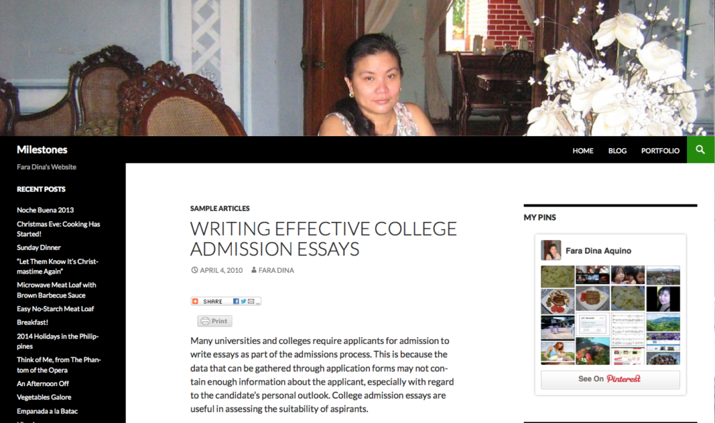 Writing Effective College Admission Essays