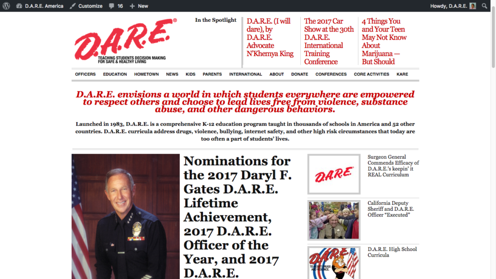 D.A.R.E. America Old Website