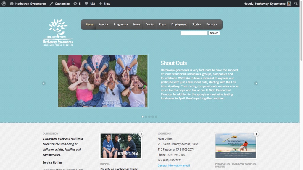 Hathaway-Sycamores Child and Family Services Website